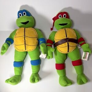 VTG Y2K 2003 TMNT Leonardo & Raphael Toy Network 20" Plush W/ Tags‎